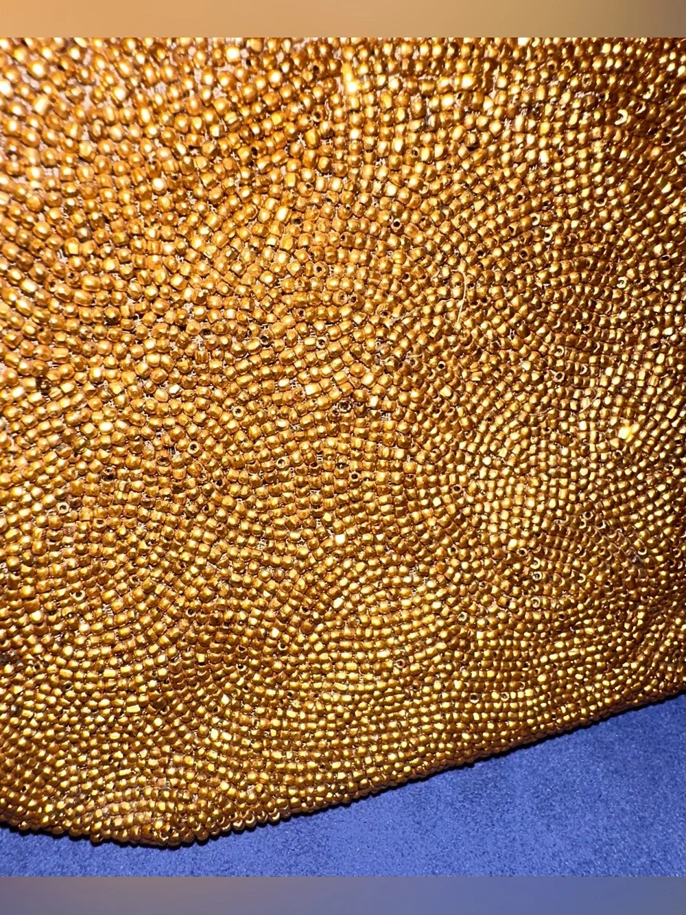 VTG 1950s Saks Fifth Avenue Gold Beaded Clutch Made in Belgium